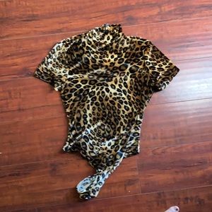 Animal Print Velvet Bodysuit